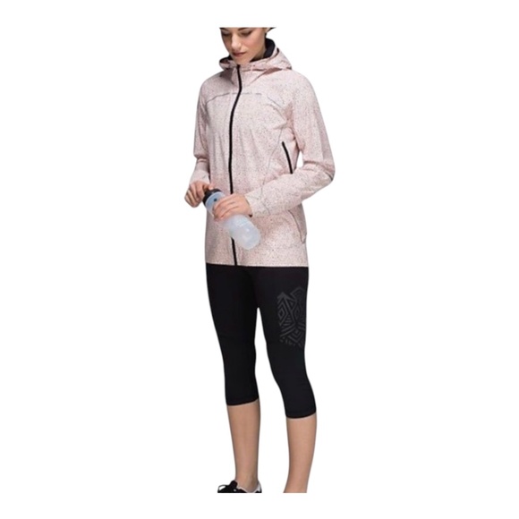 Lululemon Pink Parfait Speckled Runaway Rain Windbreaker Jacket 12 - Picture 3 of 11